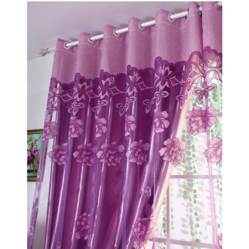 Luxury Jacquard Window Curtain Tulle Panel Sheer Voile Drape Bedroom Living Room