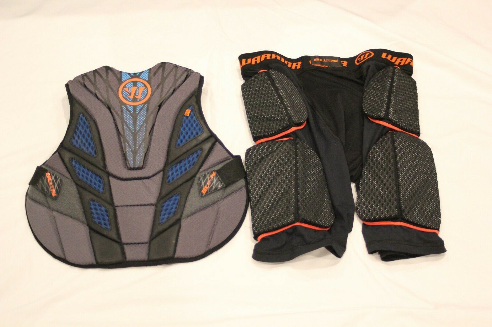 Warrior Lacrosse Burn Goalie Chest Protector & Leg Pads Adult Size Xl- Good Cond