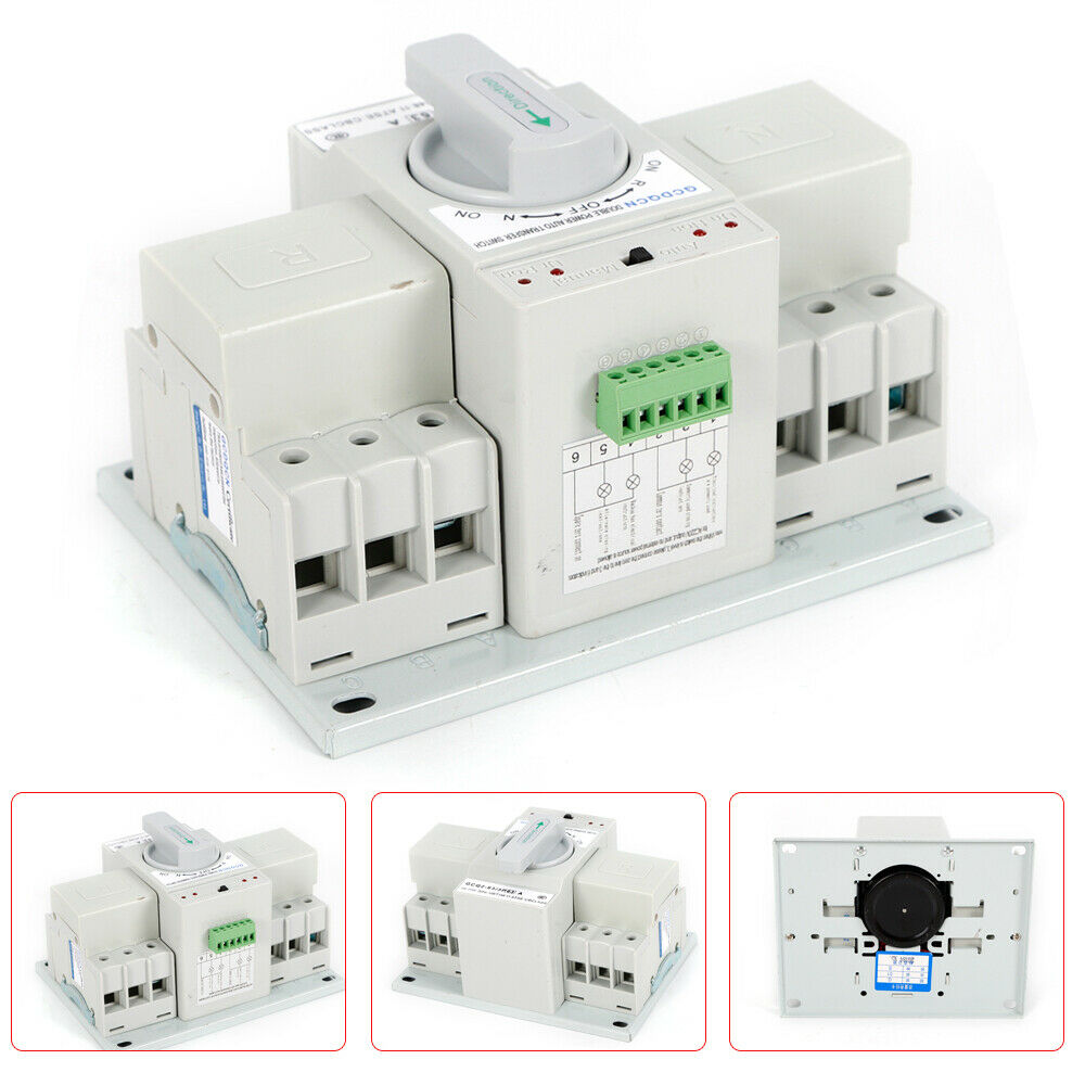 Dual Power Automatic Transfer Switches Self Cast Conversion Switch110v 3p 6a-63a