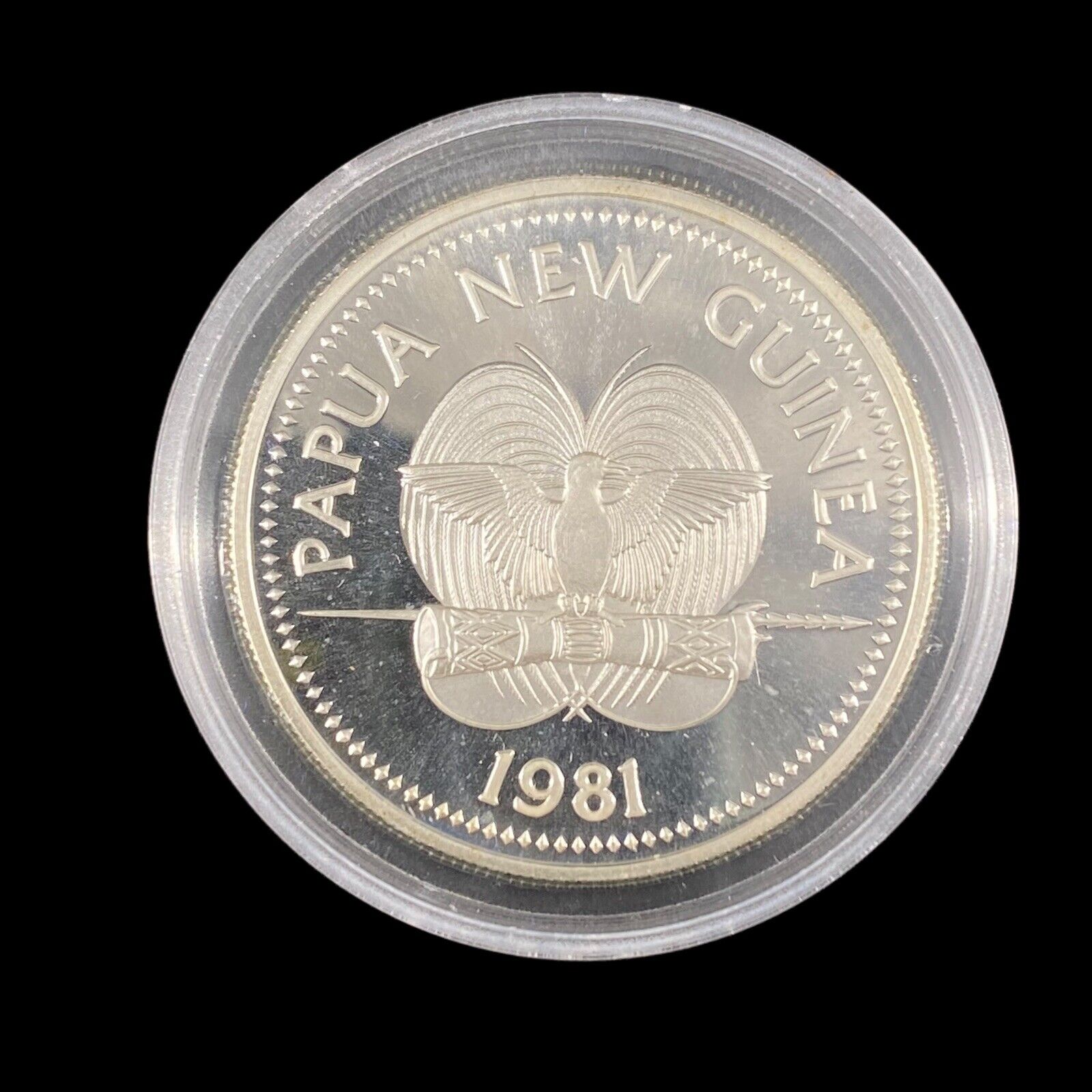 1981 Papua New Guinea Year Of The Child 5 Kina Silver Proof Coin Ex+