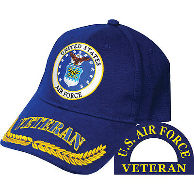 United States Air Force Veteran Hat Wreath Leaf Blue Cap Usaf