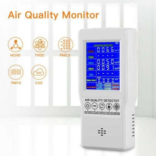 Digital Lcd Display Air Quality Monitor Pm2.5 Co2 Hcho Detector For Home Bedroom